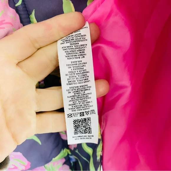 ASOS Floral Rose Print Oversized Puffer Jacket & Vest US Size 0 Button Up Coat - Picture 9 of 9